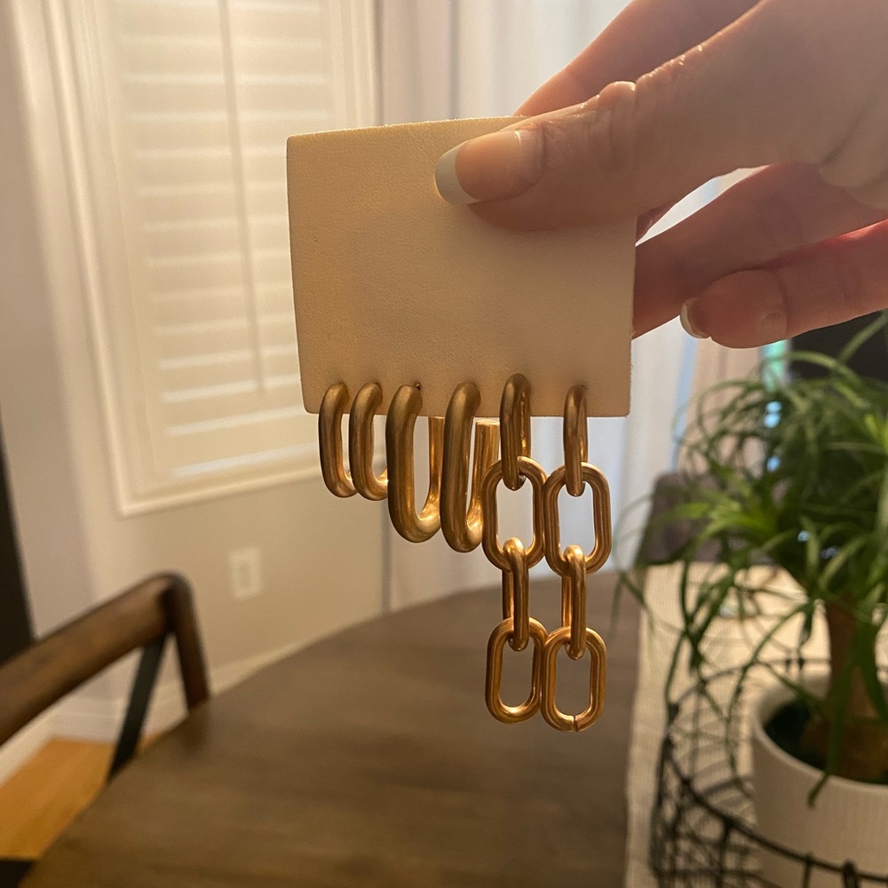 Free People Linked In Mix & Match Chain Earrings